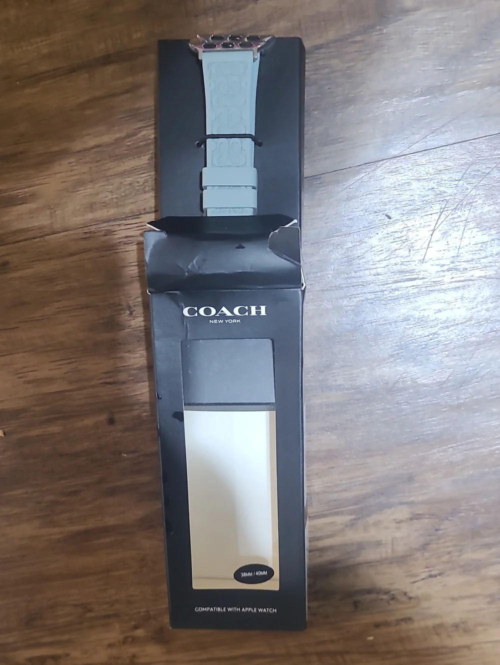Coach Embossed Apple Watch Band, Blue (Brand new, MSRP 85$)